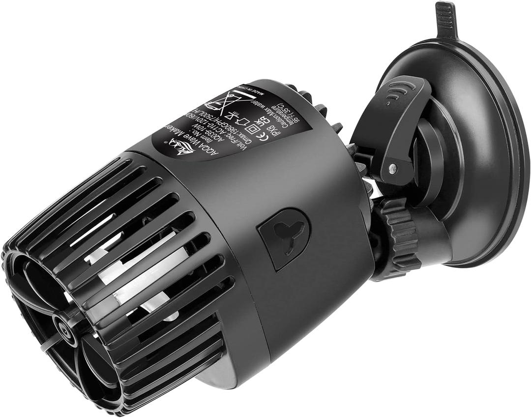 AQQA Aquarium Wave Maker,3W/5W/10W/15W Suction Cup Fish Tank Single Powerhead Pump，110V/60Hz Ultra Quiet Submersible Circulation Pump,360°Adjustable For Freshwater Saltwater Black