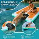 AWEMUFA Inflatable Floating Dock with Ramp 5ft/6ft/8ft/10ft Inflatable Dock Floating Platform, Floating Island Mat Boat Float Lake Floats, Large Rafts Floaties for Adult Pool Ocean Beach Boat Parties