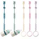 Baby Bottle and Sippy Cup Straps - Adjustable Straps Attach with Strollers, High Chair, Shopping Cart - Food Grade Silicone - Dishwasher Safe (5Packs, Color 2)