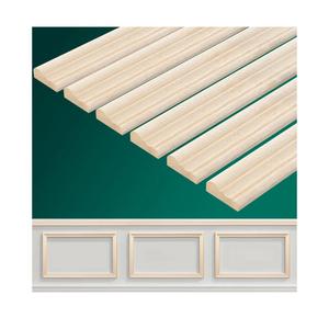 Cinnvoice 12 Pcs Wall Molding Trim, Split Wood Slats Mouldings Unfinished Fluted Wooden Panel Wood Trim Molding Decorative for DIY Door, Wall, Table, Cabinet(15.8" X 0.9" X 0.3")