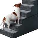 28" H Dog Stairs for Small and Medium Dogs 6-Step Ramps for High Beds and Couch Non-Slip Extra Wide Pet Stairs for Old Dogs and Puppy and Cat - Stable & Durable with Machine Washable Cover Indoor