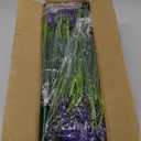 Geegoods Artificial Plants Flowers Outdoor 24 Bundles UV Resistant Faux Lavender Flowers with Monkey Grass for Garden Porch Window Patio Hanging Planter Decor,  Purple, 24PCS