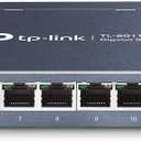 TP-Link 16 Port Gigabit Ethernet Network Switch, Desktop/ Wall-Mount, Fanless, Sturdy Metal w/ Shielded Ports, Traffic Optimization, Unmanaged (TL-SG116) Black