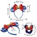 zhezesmila Mouse Ears Headband and Scrunchies Velvet Hair Accessories for Women Shiny Headband and Mic Ears Scrunchies for Birthday Party