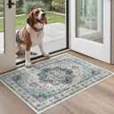Madane 8x10 Area Rugs for Living Room, Non-Slip Vintage Washable Rug, Blue