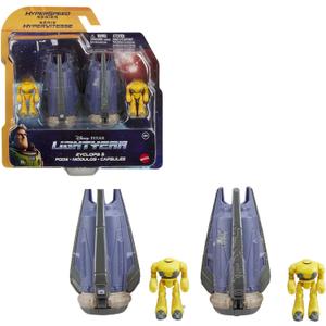 Mattel Disney Pixar Lightyear Hyperspeed Series Zyclops Space Pod Battle Damage & Zyclops Figure, 3.78 Inch Long Vehicle & 1.75 Inch Figure, Toy 4 Years & Up