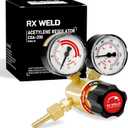 RX WELD Acetylene Regulator CGA-200 Welding Gas Gauges Rear Inlet With 9/16"-18 Outlet and Hose Connector, PC-Handle