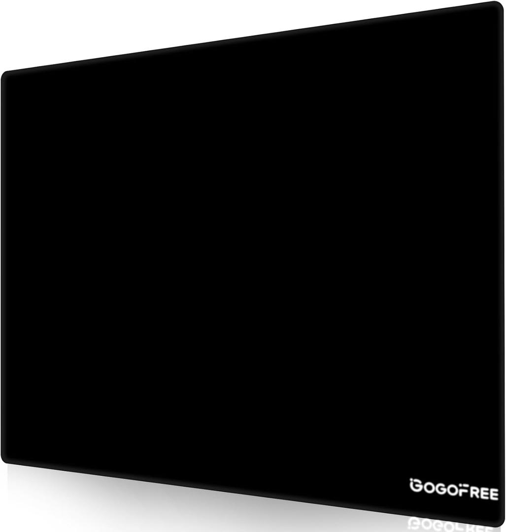 Glass Gaming Mouse Pad, Professional Esport Tempered Glass Mouse Pad Ultra-Smooth Micro-Etched Surface for Top Speed and Control,Hard Mousepad Black (XL 19.7'' L x 15.8'' W)