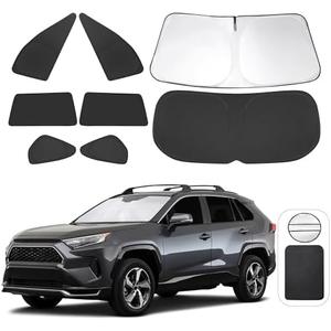 TINGLU Window Shades for Toyota RAV4 2019-2024 2025 Accessories Car Side Full Windows Rear Triangular Windshield Sun Shade Sun UV Rays & Privacy Protection for Camping, Napping, and Relaxing 8PCS