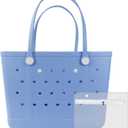 Juyeesm X Large Beach Bag, Oversized Rubber Beach Bag, Washable Open Tote Bag Durable Tote Travel Bags