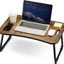 ZEAPTAC Foldable Lap Desk, Bed Desk, Bed Table & Laptop Stand w/Cup Holder