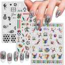 4 x World Cup Soccer Nail Art Stickers, 3 Sheets Colorful Football Player & Mexico,Trophy Nail Decals, Waterproof Self-Adhesive Game Day Nail Decorations for Women Girls Kids Sports Manicure