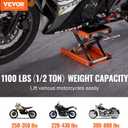 VEVOR Motorcycle Lift, 1100 LBS Motorcycle Scissor Lift Jack with Wide Deck & Safety Pin, 3.7"-13.8" Center Hoist Crank Stand, Steel Scissor Jack for Street Bikes, Cruiser Bikes, Touring Motorcycles