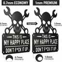 This Is My Happy Place Don't F*ck It Up Metal Wall Art Sign (12''), 16"