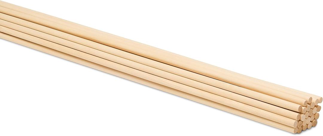 Dowel Rods Wood Sticks Wooden Dowel Rods - 5/16 x 24 Inch Unfinished Hardwood Sticks - for Crafts and DIYers - 25 Pieces by Woodpeckers