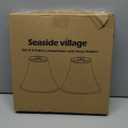 White Lamp Shades Set of 2, Bell Lamp Shades 6"Top x 13"Bottom x 10"High, Medium Shade Replacement Fabric Natural Linen Hand Crafted(Spider Fitter), Harp Holders Included, Easy Assembly Required