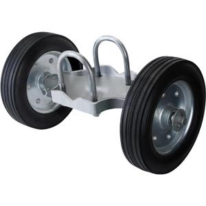 Heavy-Duty Steel Rolling Gate Wheel Carrier, 8" Rubber Wheels, Adjustable Steel U-Bolts, for Chain Link Gates or Metal Fence or Wooden Gate