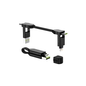 Rolling Square inCharge X - USB C Charger Cable, Lightning Cable for Smartphone, Universal Cable Charger 6 in 1, USB Plug, Black, 100W