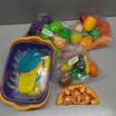 Cutting Play Food Toy For Multiple Kids with 2 Colors Storage Baskets(Purple&blue), 115 pcs Fake Food/Fruit/Vegetable for Toddler Pretend Kitchen Accessories, Boy Girl Classroom Learning/Birthday Gift