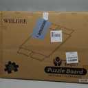 WELGEE 1000 Piece Rotating Puzzle Board with Drawers & Cover, 30"x22" Spinning Jigsaw Puzzle Table for Adults, Upgraded Lazy Susan, Lightweight ABS Plastic, Perfect for Puzzle Lovers & Moms (White - Gray Drawers)