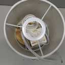 Small Table Lamp Mini Bedside Night Light Wooden Simple Desk Nightstand Lighting with Linen Shade for Bedroom, Living Room, Kids Room (Including LED Bulb) (Round)