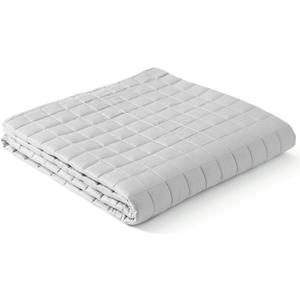 YnM Cooling Weighted Blanket for Adults, Cooling & Cozy Velvet Dual-Sided, 15lbs Heavy Bed Throw for One Person of 140lbs, Four Seasons Use (60x80 Inches, Queen Bed, Dark/Light Grey)