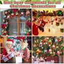 Poen 200 Pcs Mini Christmas Stuffed Animals Bulk Plush Christmas Tree Hanging Decorations Key Chain Animal Toy Set Small Toys for Kids Party Gifts Supplies(Mixed Style)