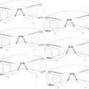 6Pairs Clear Safety Glasses with Transparent Frame Impact Resistant Protective Eyewear for Labs Factories Experiment Settings Lightweight Comfortable Design Enhanced