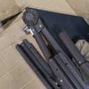 NEWBULIG 10FT Patio Umbrella, Offset Cantilever Outdoor Patio Table Umbrella, UV Protection, Fade Resistant Fabric, Easy Tilt Adjustment for Pool, Deck, Garden, Backyard (10FT-with 4 Bases, Khaki)