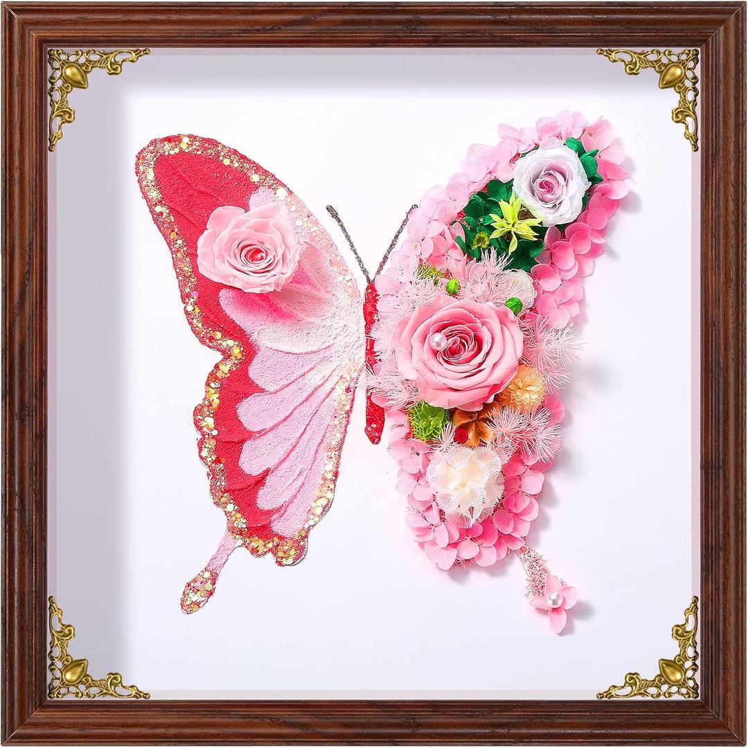 Vintage solid wood frame mural Desktop Decoration Mother Birthday Gift Female Friend Sisters Gift Bedroom Office Study Apartment Home Decoration, 12*12*1.96