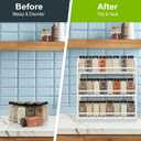 3 Tier Bamboo Spice Rack, Spice Rack Organizer, Seasoning Jars Rack Shelf Spice Organizer for Kitchen Counter or Wall Mounting, Spice Storage Holder with handles, Jars Not Included, White