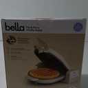 bella Flip-n-Store Belgian Waffle Maker, EverGood Ceramic Nonstick Coating, Fits-anywhere Kitchenware, Power Indicator Light & Touch Handle, 7 Wide & 1" Deep Plates, 1000 Watt, Oatmilk