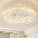 Crystal Fandelier Chrome Ceiling Fan with Lights Bedroom LED Chandelier Fan