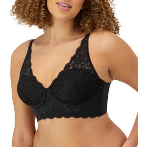 Maidenform Women's Lace Bralette, Padded Longline Bralettes, Convertible Wireless Bras for Women 34B