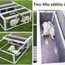 Tortoise House Habitat Wooden, Chicken Coop with Run Rabbit Hutch Small Animal Hutch Enclosure Indoor/Outdoor-Grey + White Trim