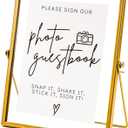 Calculs Gold Floating Picture Frame Wedding Signs - Please Sign Our Guest Book Place Card/Menu Holder Gold 10x8 inces