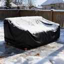 LBTING Patio Loveseat Cover, Outdoor Sofa 2-Seater Couch Covers 53W x 32D x 30H Inches, 420D Waterproof Windproof Dust-proof UV-Resistant Furniture Bench Cover - Black