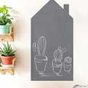 Magnetic Chalkboard Contact Paper for Wall Cute Shape Adhesive Magnetic Wall Board Wallpaper Roll in More Sizes and Colors (Grey House, 31.5" x 39.4")