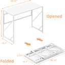 Elephance Folding Desk Writing Computer Desk for Home Office, No-Assembly Study Office Desk Foldable Table for Small Spaces