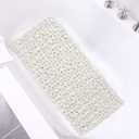 SONGZIMING Bathtub Mat Non Slip Pebble Bath Shower Mat with Drain Holes, Suction Cups Mat for Tub (16" W x 35" L, Beige)