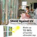 2 x Decorative Waterfall Stained Glass Window Film, Waterfall Stained Glass Window Film for Bathroom Door Heat Anti UV