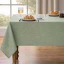 Faux Linen Farmhouse Table Cloth 60"x144" for 10 ft Rectangle Table, Sage Green Waterproof Outdoor Washable Cloth Tablecloth for Rectangular Dining Room Kitchen Outdoor Party Restaurant Table