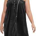 GOSCHE Towel Wrap for Women Plus Size with Hair Towel Wrap, Spa Shower Wrap Towel, Adjustable Closure Bath Wrap Oversized Towel, Black