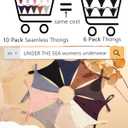 UNDER THE SEA 10 Pack G String Thongs for Women Seamless Underwear Low Rise No Show Thong Stretch Womens Panties Sexy XS-2XL (XXL)