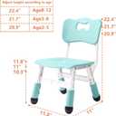 Adjustable Kid Chairs Indoor 3 Level Adjustable Suitable for Children Age 2-6. Maximum Load-Bearing 220LBS Suitable for Family Classroom and Nursery Child Seat Set (2-Pack-Mint Green), Small