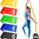 Exercise Resistance Bands for Working Out Set of 5 for Women and Men, Stretch Bands for Exercise, Physical Therapy, Arms Legs Workout, Stretching, Home Fitness