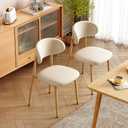 Upholstered Dining Chairs Set of 4 Mid-Century Modern Kitchen & Dining Room Chairs with PU Leather Seat and Backrest Ergonomic Sillas de Comedor(Original/Beige)