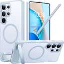 TORRAS Strong Magnetic & Seamless Stand for Samsung Galaxy S25 Ultra Case, Fit for MagSafe, Mil-Grade Drop Protection, Adjustable Kickstand for Samsung Galaxy S25 Ultra Case, Slim Matte Silverblue