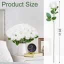 [100]Pcs Realistic Artificial flowers White Roses Bulk, Silk Flowers for wedding decorations & Home Decor, Bridal Bouquets & Centerpieces, Perfect for Halloween & Valentine's Day Decorations (100)