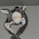 Timiot Cute Plush Animal Character Winter Hat Fun Ski Cap with Detailed Animal Face Long Ear Straps with Pom Pom Ends